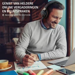 PowerLocus MoonFly Koptelefoon Over-Ear met Passief Noise Cancelling, Draadloze Hoofdtelefoon, Voice Assistant Activation - Zwart/Rood — thumbnail 5