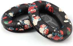 Set Oorkussens geschikt voor Bose QuietComfort 35 ii / 35 / 25 / 15 / 2 / Soundtrue - Soundlink Around-Ear AE2 / AE2W / AE2I - Oorkussens voor koptelefoon - Ear pads headphones zwart met bloemen — thumbnail 3