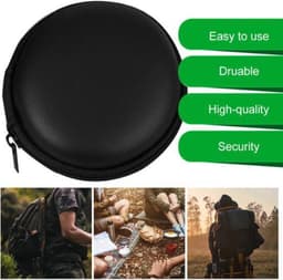 Hardcase Oortjes Hoesje | Opberg Tas Voor Oortjes | Kabeltasje | Opberghoes Voor Kabel | Oortjes In-Ear | Sleutelhouder | Muntjeshouder | Sleutels | Muntjes | Reistas|Zwart | Opslag tas | Opbergruimte | Telefoonaccessoires | Elektronica beschermer — thumbnail 3
