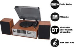 Denver Platenspeler Bluetooth - Incl. Speakers - DAB radio - CD speler - Retro - MRD52LW — thumbnail 2