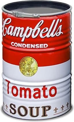 BarrelQ Big - Houtskoolbarbecue - Campbell's Soup Special Edition - Staal - Ø57x87 cm - Vuurkorf & Statafel in 1 - 200L — thumbnail 5