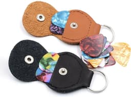 Plectrum Sleutelhanger - Inclusief 3 Plectrums - Zwart - Vintage Leren Look — thumbnail 3