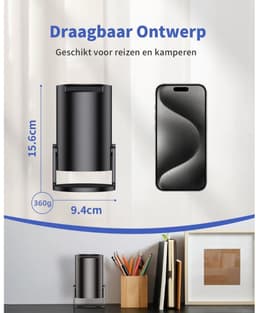 Nexvo® Draagbare Beamer - Beamer - Projector - Mini Beamer - Zwart - 9cm x 9cm x 13cm — thumbnail 2