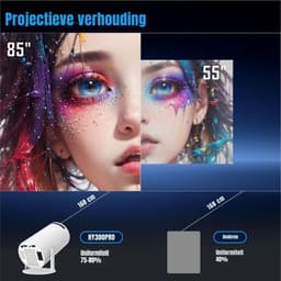 Nexvo® Draagbare beamer - Beamer - Projector - Mini Beamer - Wit - ‎‎21cm x 14cm x 12cm — thumbnail 2