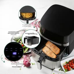 DOMO DO547FR Airfryer XXL - Heteluchtfriteuse - 7L - PFAS-vrij - Inox — thumbnail 4
