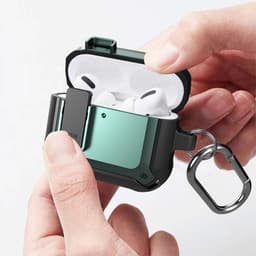 Telestore - Hoesje geschikte voor AirPods Pro 3 - TPU hybride hoesje Beschermhoes - Shockproof AirPods Pro 3 Cover - AirPods Pro 3 Hoesje - Geschikt voor Apple Airpods Pro 3 - geel / goud - hard en TPU cover met sleutelhanger — thumbnail 4