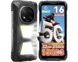 Blackview ROCK 2 Pro Robuuste Smartphone 5G - Gemini AI - 32GB RAM - 256GB ROM - 6.67 inch 120Hz - 15000mAh - IP68/IP69K - Android 16 Robuuste Telefoon - NFC - GPS - OTG - Zwart