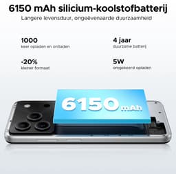 DOOGEE Note 56 Smartphone - 24 GB RAM + 64GB ROM - 6,56 inch 90Hz - 4G Dual SIM - 6150mAh - GPS - Anroid16 - GPS - Zilver — thumbnail 2