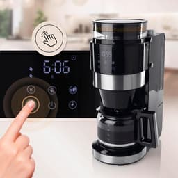 Koffiemachine met Bonen - Volautomatische Koffiemachine - Espressomachine - Koffiezetapparaat Bonen - 900 W - Zwart/Zilver — thumbnail 5