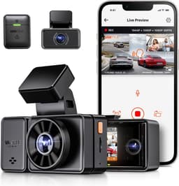 VANTRUE E3 3 Lens Dashcam 5GHz WiFi with Voice Control, 1944P + Dual 1080P Front Rear Car Camera with GPS, IR Night Vision, 24 Hours Parking Monitoring Car Camera Truck Car, Max 512G — thumbnail 1