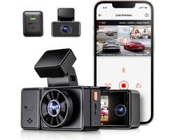 VANTRUE E3 3 Lens Dashcam 5GHz WiFi with Voice Control, 1944P + Dual 1080P Front Rear Car Camera with GPS, IR Night Vision, 24 Hours Parking Monitoring Car Camera Truck Car, Max 512G