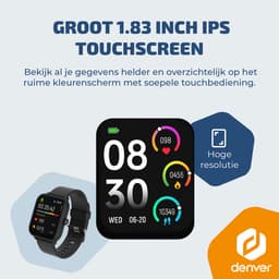 Denver Smartwatch - GPS - Hartslagmeter - 100 sportmodi - Saturatiemeter - Volledig Belfunctie - SWG155 - Zwart — thumbnail 4
