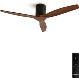 CREATE - Stille 40W plafondventilator met technische ABS bladen M (Ø132 cm) - Met Afstandsbediening - 6 Snelheden - Timer - Zwart - WIND CALM — thumbnail 1