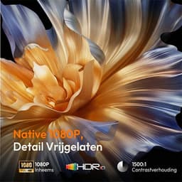 XGODY 2025 Model - 1080P Native & Autofocus Mini Beamer | Slimme Draagbare Projector met Ingebouwde Apps, 150" Beeld & 1920x720 Scherp | 15.000:1 Contrast | Perfect voor Thuisbioscoop & Gaming — thumbnail 2