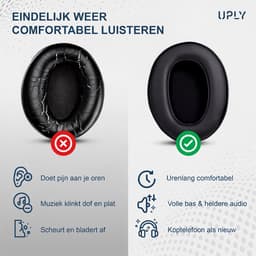 Set Oorkussens voor Sony Koptelefoon – XB900N Oorkussen – XB900N/WH-CH710N/WH-CH720N/WH-RF400/MDR-RF895RK - Kunstleer met Traagschuim — thumbnail 2