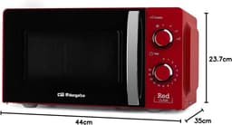 Magnetron 20L Capaciteit met 6 Niveaus, Timer en Ontdooi Programma - 700W, Rood — thumbnail 3