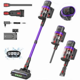 Teendow V20 Strong Steelstofzuiger Draadloos – 500W Borstelloze Motor – 40kPa – LED Touchscreen – Dubbel Stofreservoir – Groen Licht Anti-Klit Borstel – Wandhouder + Laadstation — thumbnail 1