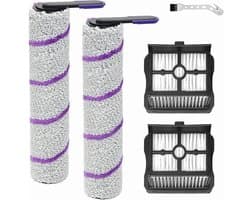 Vervangende rolborstels - Geschikt voor Rowenta X-Clean 10 en Narwal S20 Pro nat- en droogstofzuigers - inclusief 2 rolborstels, 2 filters en 1 reinigingsborstel.