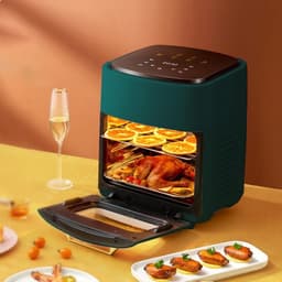 Heteluchtfriteuse Oven - Convectie Oven - Grote Maaltijden Bereiden - 15 Liter Capaciteit - 37x29x37 cm - Zwart — thumbnail 3