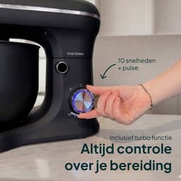 Keukenmachine - Mixer Kom - Zwaar Deeg Maken - Planetaire Beweging - 5 Liter Kom - Matzwart — thumbnail 4