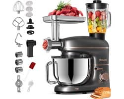 Keukenmachine - Mixer - Bakken en Koken - 1500 Watt Kracht - 10 Liter Kom - Donkergrijs