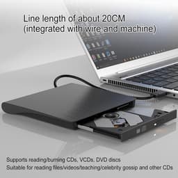 Externe Schijf - Draagbare Lezer - Film Kijken - Lezen Schrijven VCD - 14.5cm Breed - Zwart — thumbnail 2