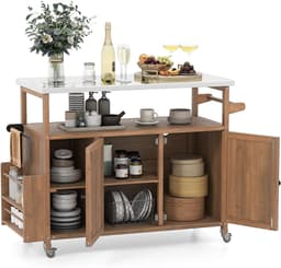 Tuin Wagen - Buiten Keuken - Buiten Koken - Roestvrij Staal Werkblad - 118 x 47 x 92 cm — thumbnail 5