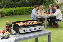 BIGHORN Gas Plancha BBQ met 4 Branders (9,96 kW) – Geëmailleerde Stalen Bakplaat – Compact Tafelmodel – Zwart — thumbnail 3