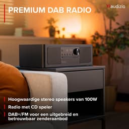 Premium DAB radio - Audizio Lunata - Bluetooth radio met CD speler - High-end speakers - Zwart — thumbnail 2