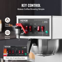 VEVOR Commercieel Druppelkoffiezetapparaat Koffiezetapparaat 3 Glazen Karaffen 12 Kopjes — thumbnail 5