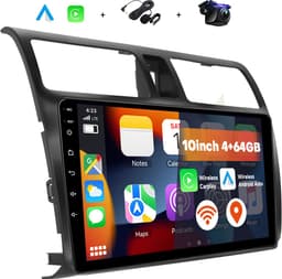 Boscer Autoradio - Geschikt voor Suzuki Swift 2005-2010 - Android 15 - 4+64GB - Draadloze Apple Carplay & Android Auto - 10.1 Inch HD IPS Touchscreen - GPS Navigatiesysteem - USB, WiFi & MP5 - Achteruitrijcamera & Microfoon — thumbnail 1