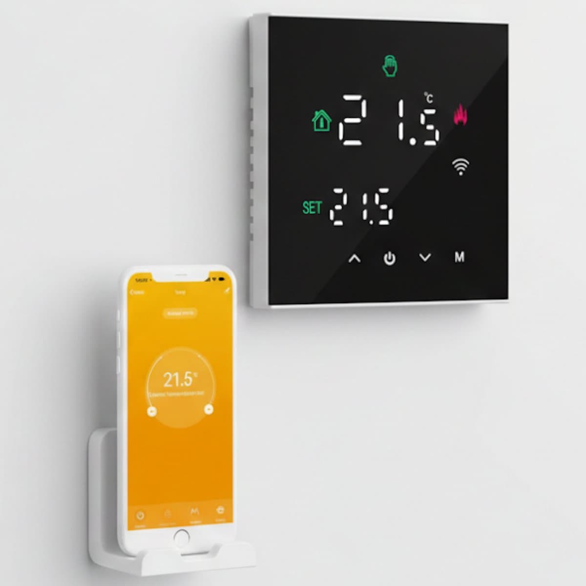 NBAP® Thermostaat voor cv - Draadloos met Wifi - Met App - Zwart — afbeelding 1