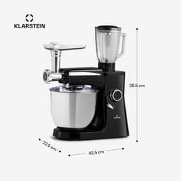 Klarstein Blender keukenmachine, keukenmachines, 3 in 1 keukenmachines, Rührgeräte & Mixer, Teigmaschine met Fleischwolf, keukenmachine , 2000 Watt Teigmaschine Knetmaschine 10L kom - voor Keuken - RVS - Standmixer - Smoothie Maker — thumbnail 4