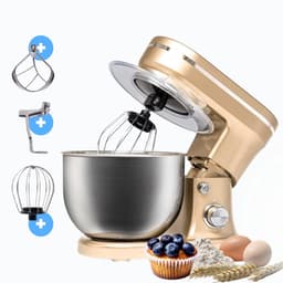 BluMill Keukenmachine - RVS - 6 Snelheden - Keukenmachine met kom - 5 Liter - met Accessoires - 1200W - Metallic Champagne — thumbnail 1