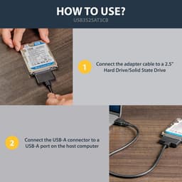 SATA naar USB kabel - 2,5" SATA III harde schijf adapter - extern converter voor SSD/HDD datatransfer — thumbnail 4