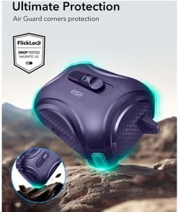 ESR Hoesje Geschikt Voor AirPods Pro 3 (2025) - Cyber FlickLock Case - Compatibel met MagSafe - Karabijnhaak - Paars — thumbnail 5