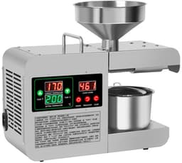 Elektrische oliepersmachine met groot digitaal kleurendisplay voor thuis, keuken en andere toepassingen. Intelligente, roestvrijstalen elektrische oliepersmachine. — thumbnail 1