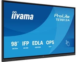 iiyama TE9813A-B2AG beeldkrant Kiosk-ontwerp 2,48 m (97.5") Wifi 500 cd/m² 4K Ultra HD Zwart Touchscreen Type processor Android 24/7