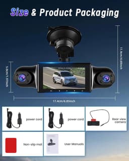 Dashcam – Auto Camera – Rijcamera – 360 Graden Camera – Parkeercamera – Vijf 1080P Camera’s – G-Sensor Met Automatische Noodopname – Nachtzicht Met Wifi App Bediening — thumbnail 3