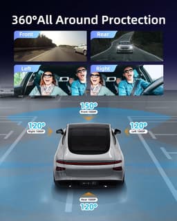 Dashcam – Auto Camera – Rijcamera – Bewakingscamera – 360° Dashcam – 4 Camera’s Met Wifi – 64GB Geheugenkaart & G-Sensor Met Parkeermodus — thumbnail 3