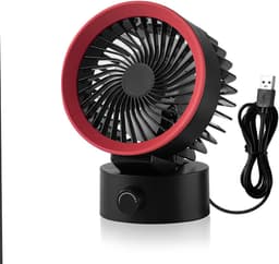 Ventilator - Tafelventilator - Handventilator - Mini ventilator - USB-bureauventilator - kleine ventilator voor op het bureau - krachtige luchtstroom - traploos instelbaar - Ultrastille koeling - Werkt op USB-voeding - Voor thuis - kantoor - Zwart — thumbnail 1