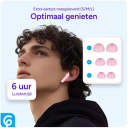 SBG Draadloze Oordopjes - Noise Cancelling - Headset - Bluetooth 5.4 - Earbuds oplaadcase - LED Display - Met Microfoon - Extra dopjes - Roze — thumbnail 4
