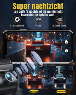 RONN® Dashcam Voor en Achter - Dashcam - Dashcam Voor Auto - Zwart -‎3cm x 5cm x 10cm — thumbnail 2