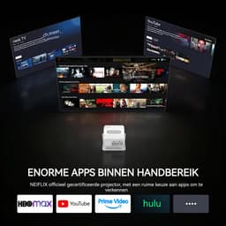 Mini beamer - XNAN smart projector - Android 11 - WiFi 6 - Bluetooth - 4K ondersteuning - 720p native - automatische keystone - draagbare home cinema beamer - handmatige focus - 40 tot 120 inch - 1 tot 4 m projectieafstand - compact formaat - wit — thumbnail 5