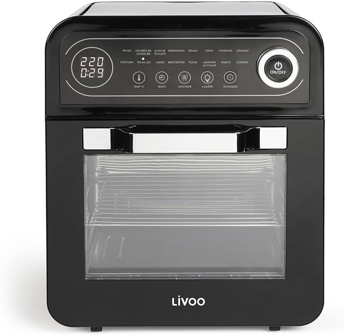 Heteluchtoven - Mini Oven - Gezond Koken - 16 Voorgeprogrammeerde Programma's - 12 Liter Capaciteit - Zwart — afbeelding 1