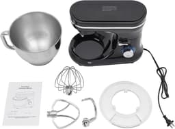 Keukenmachine 4.5L - Mixer Kom - Bakken en Mixen - Stille Werking 68dB - 35.5x18.8x28cm - Zwart — thumbnail 5