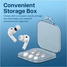 MMOBIEL 2 Paar Vervangende Oordopjes Tips voor AirPods Pro Gen 3 – Antislip Siliconen Oordopjes met Ruisonderdrukkingsgat, Draagbare Opbergdoos en Passen in Oplaadcase – M – Wit — thumbnail 5
