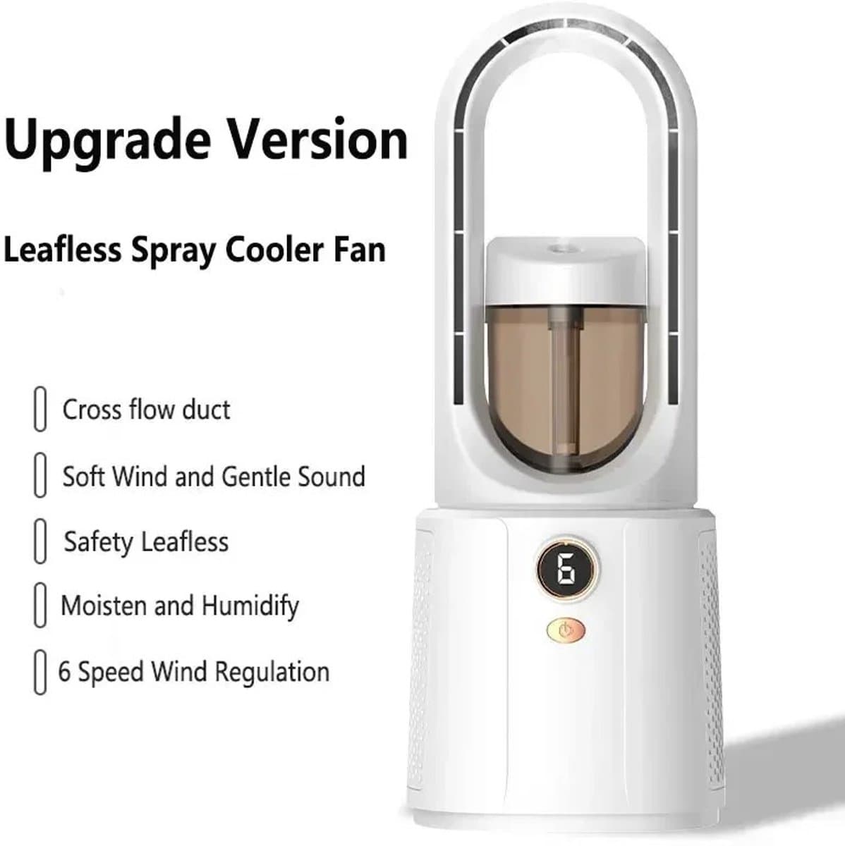 Lucht Verkoeler en Bevochtiger - Tafelventilator - Luchtbevochtiger en Koeler - USB Ventilator - Airco voor Slaapkamer — afbeelding 1