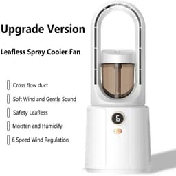 Lucht Verkoeler en Bevochtiger - Tafelventilator - Luchtbevochtiger en Koeler - USB Ventilator - Airco voor Slaapkamer — thumbnail 1