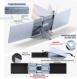 MIRA®Professionele Portable Monitor Pro 2024 - Full HD - 13” / 17.4” Tri-Screen - Laptop Scherm Uitbreider - Blauw - ‎35cm x 21cm x 3cm — thumbnail 3